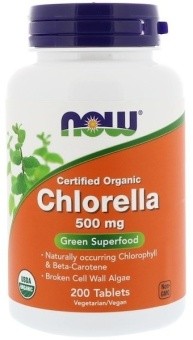 NOW NOW Organic Chlorella 500 mg, 200 таб. 